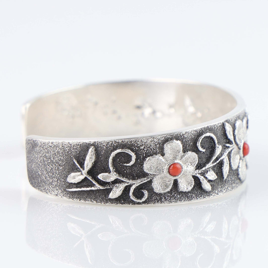 Navajo Coral Flower Cuff