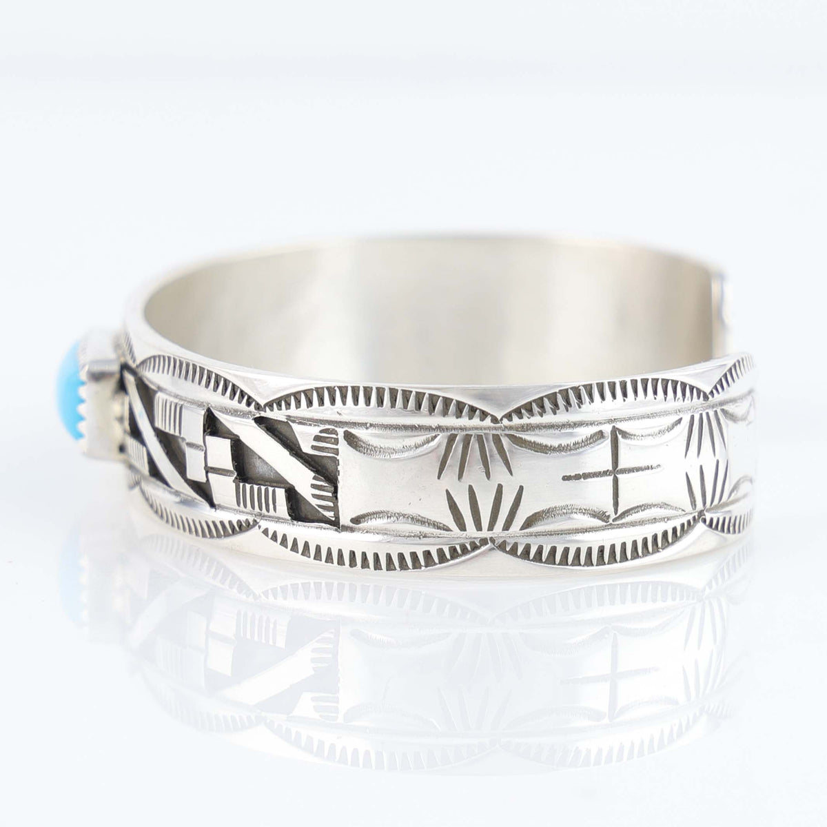 Navajo Sleeping Beauty Turquoise Cuff by Peter Nelson