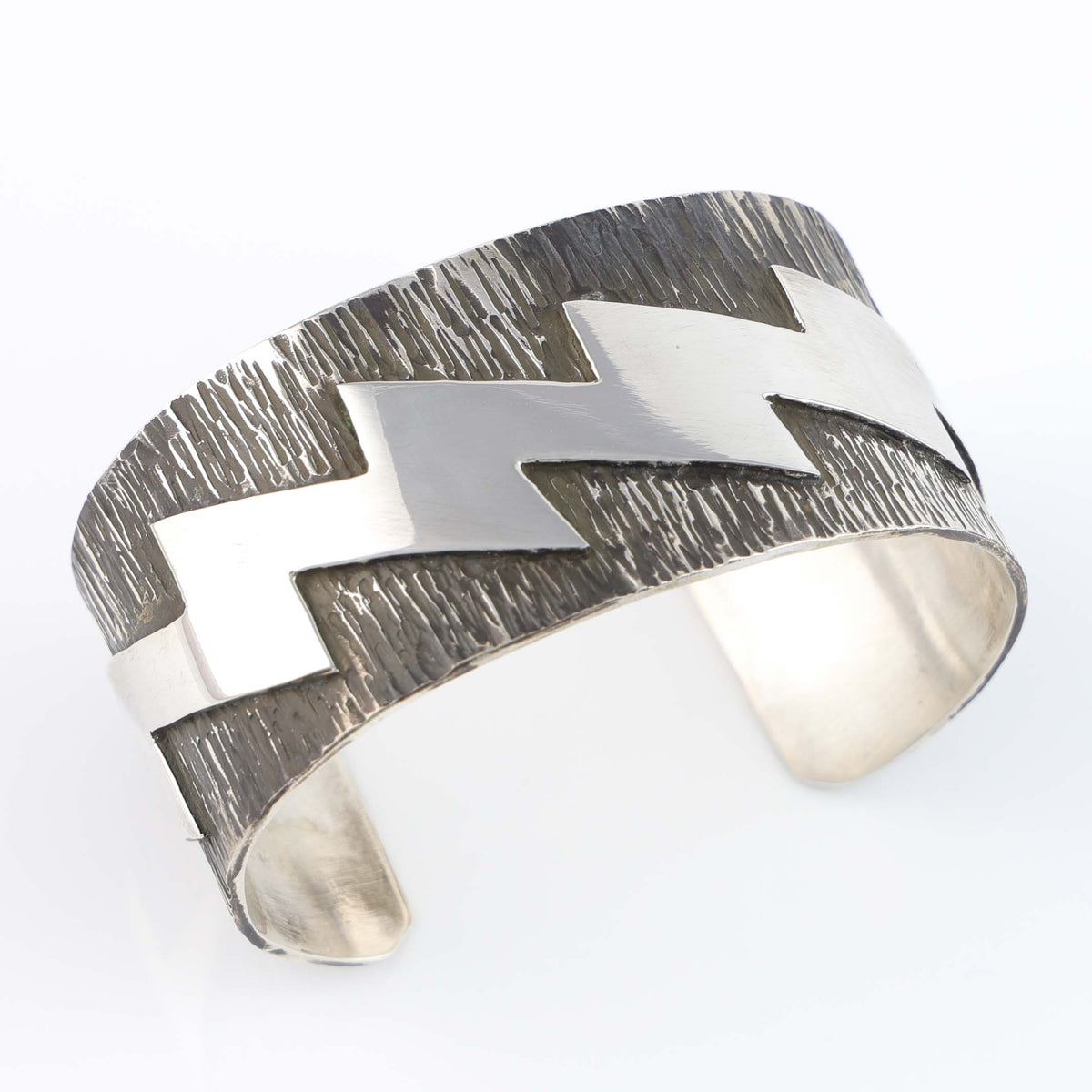 Navajo Lightning Bolt Cuff by Kee Yazzie