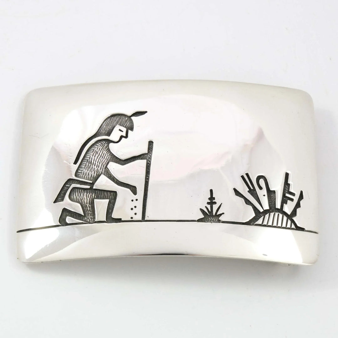 Elder Planting Seeds Buckle