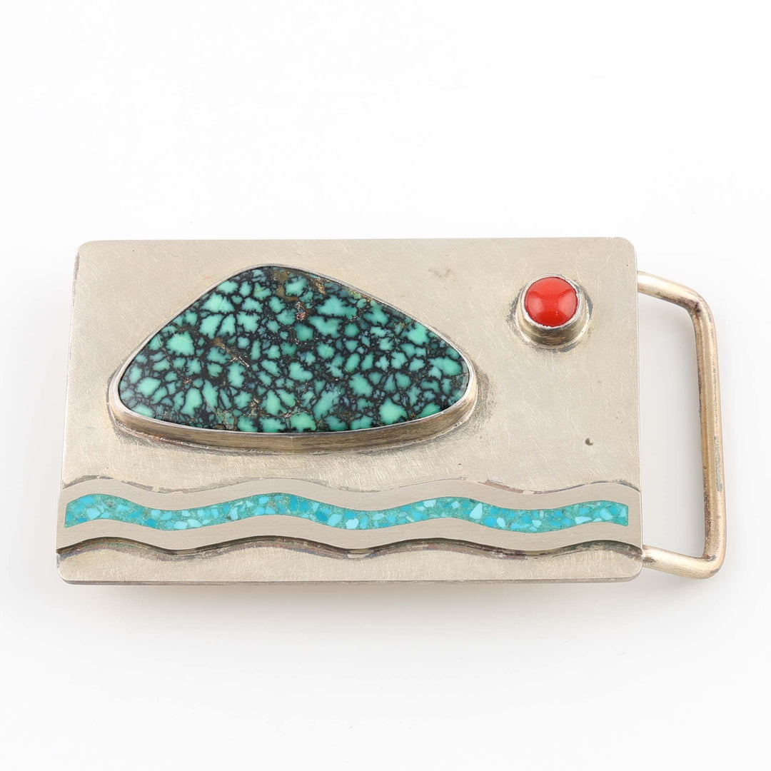 Turquoise and Coral Buckle
