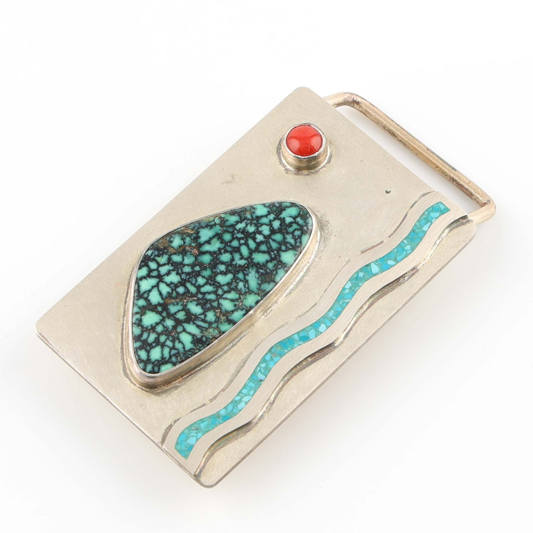 Turquoise and Coral Buckle