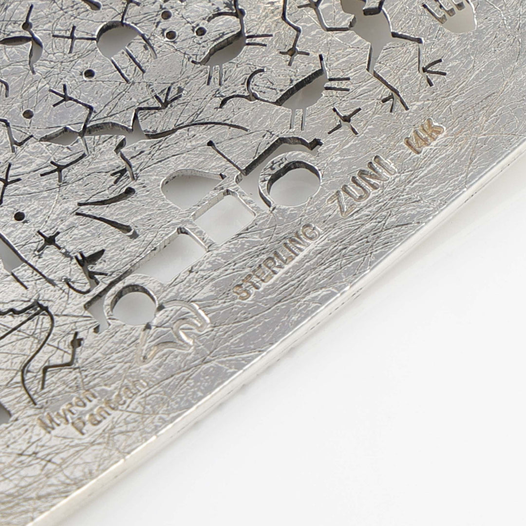 Gold on Silver Petroglyph Buckle