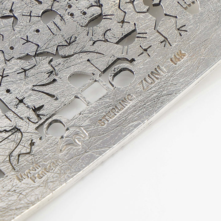 Gold on Silver Petroglyph Buckle