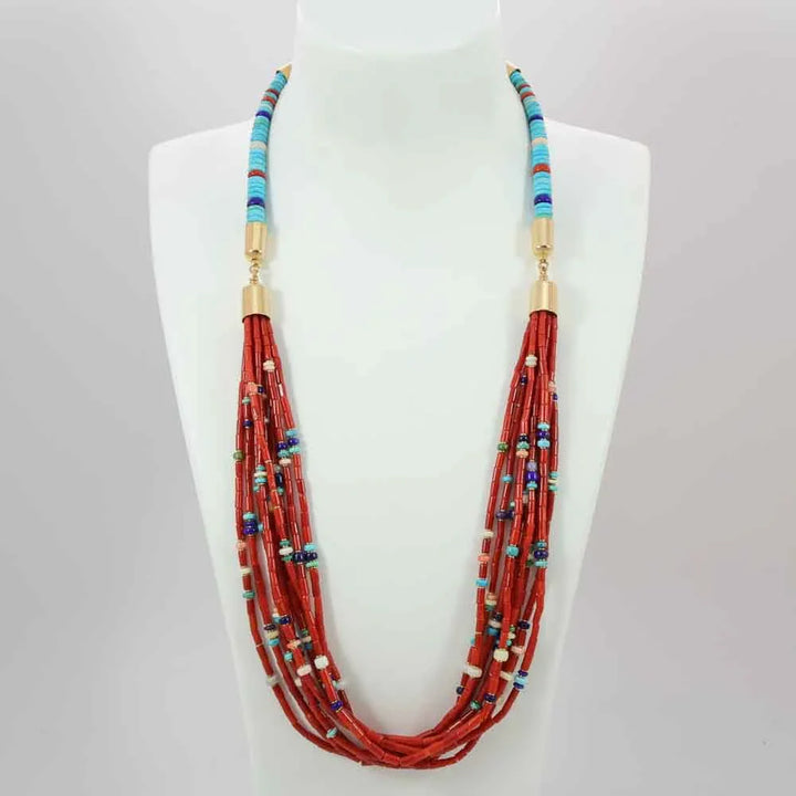Coral and Gold Necklace
