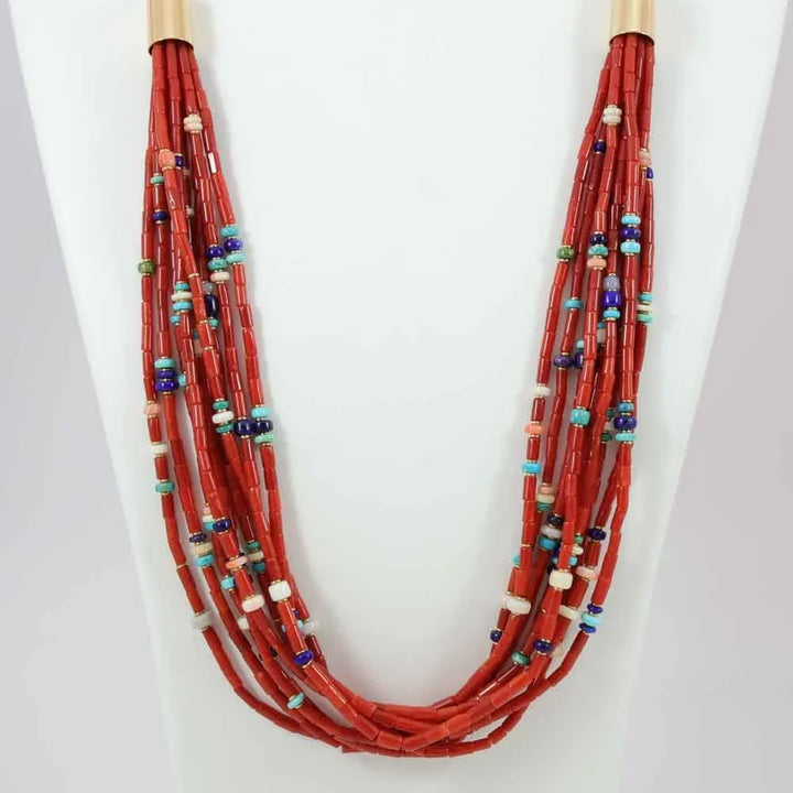 Coral and Gold Necklace