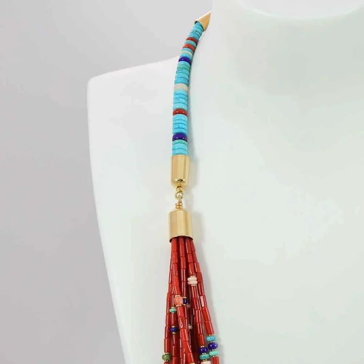 Coral and Gold Necklace