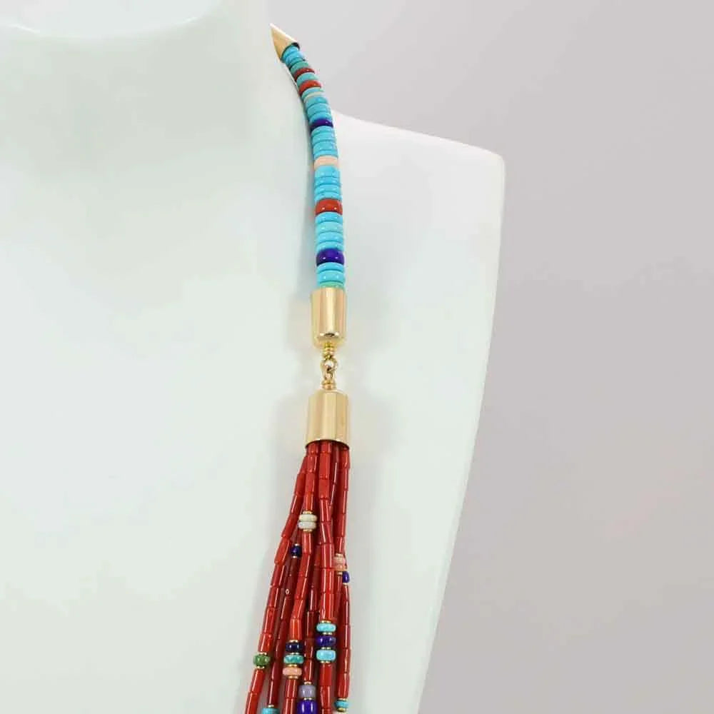 Coral and Gold Necklace