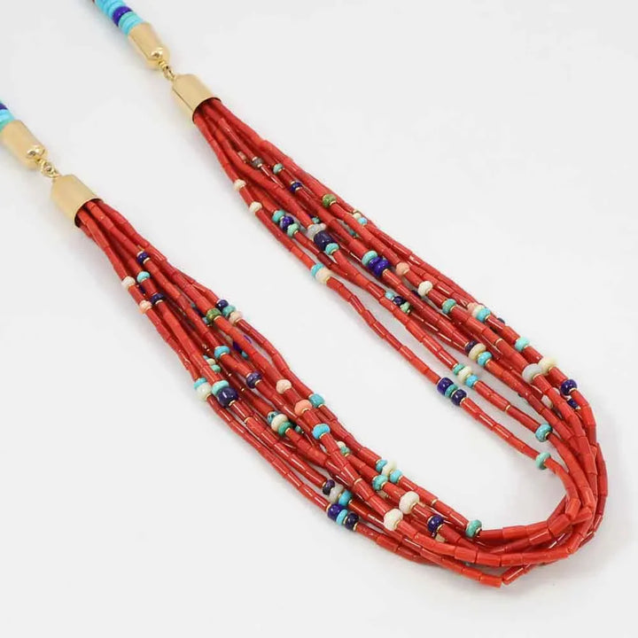 Coral and Gold Necklace