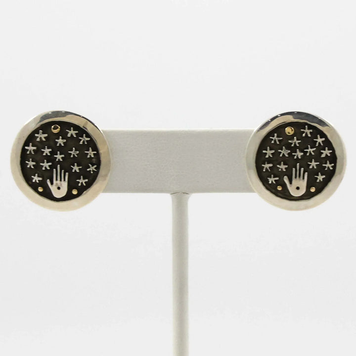 Gold on Silver Star Earrings