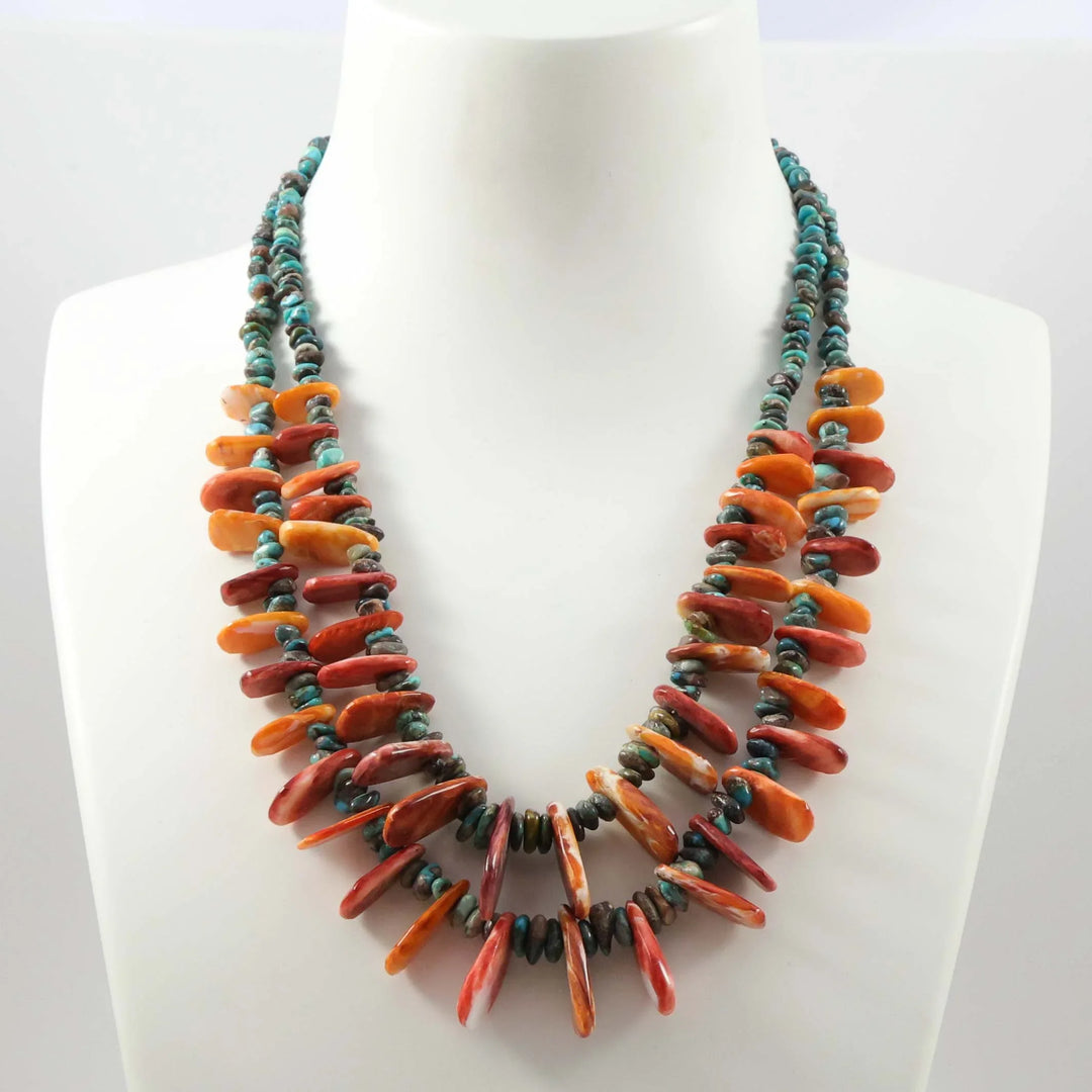 Turquoise and Spiny Oyster Necklace