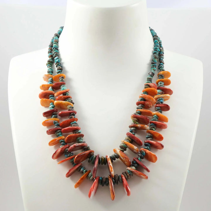 Turquoise and Spiny Oyster Necklace