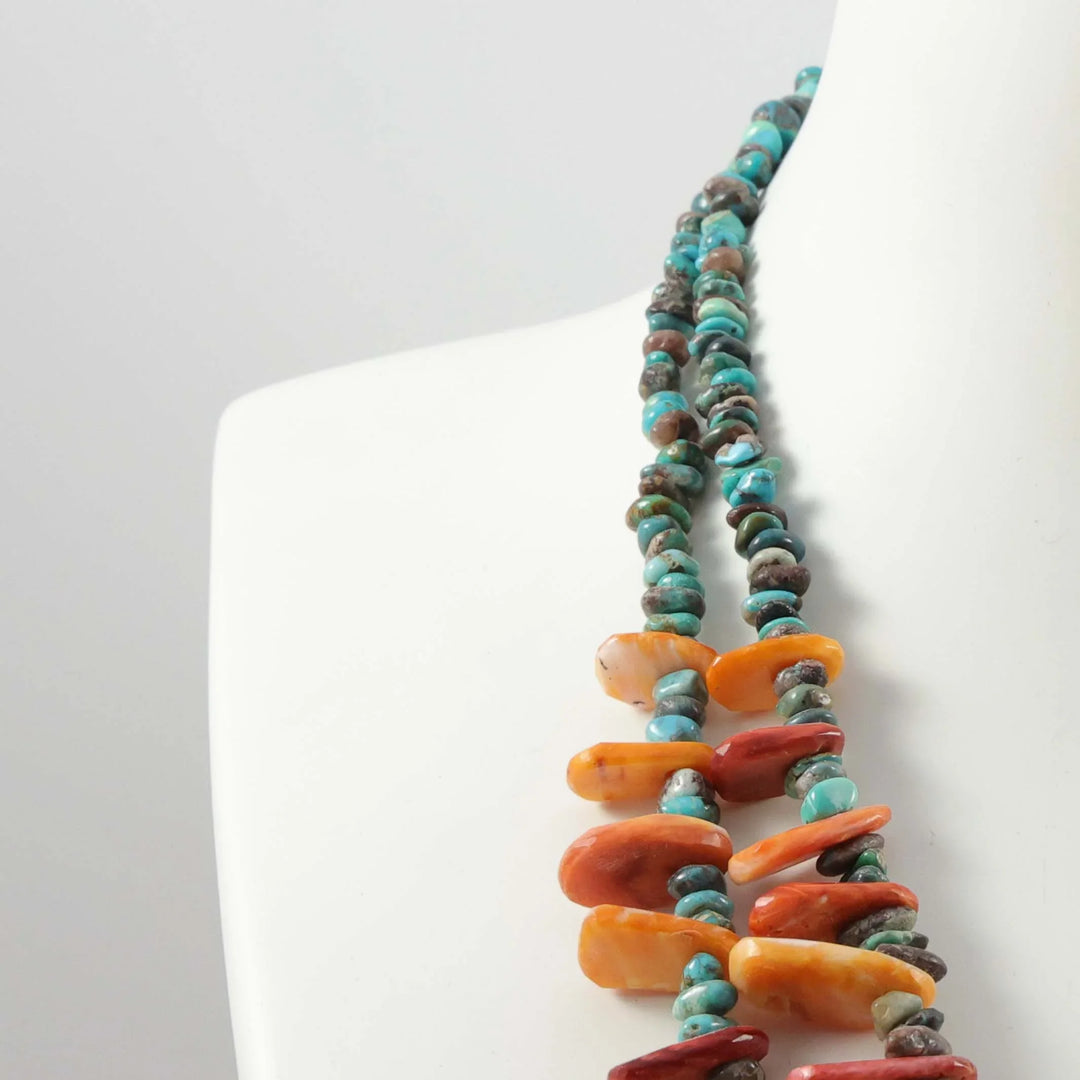 Turquoise and Spiny Oyster Necklace