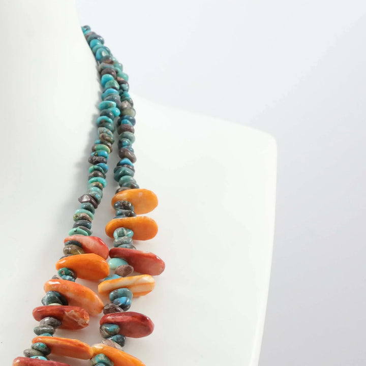 Turquoise and Spiny Oyster Necklace