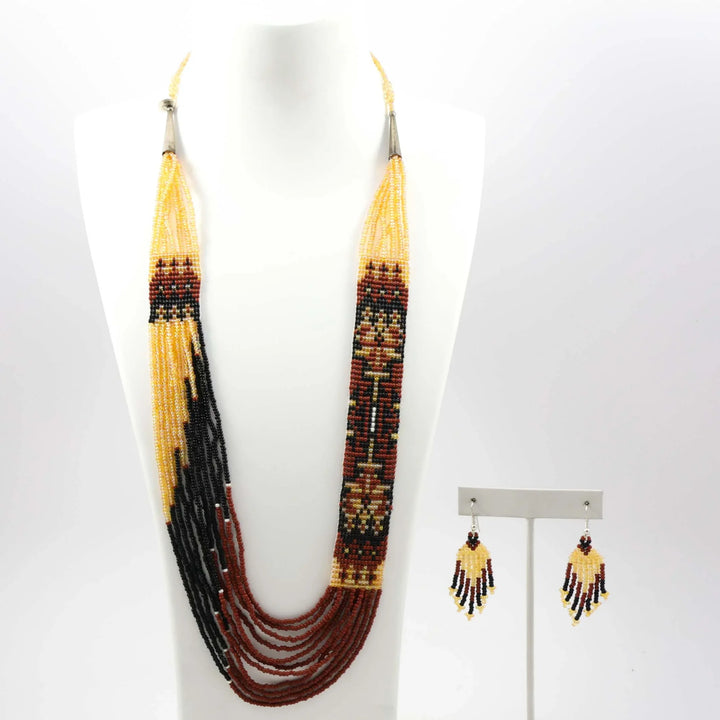 Beaded Necklace and Earrings Set