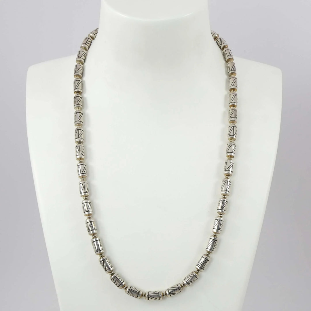Engraved Bead Necklace