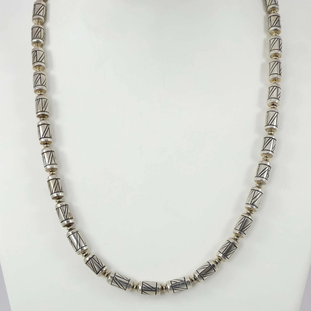 Engraved Bead Necklace