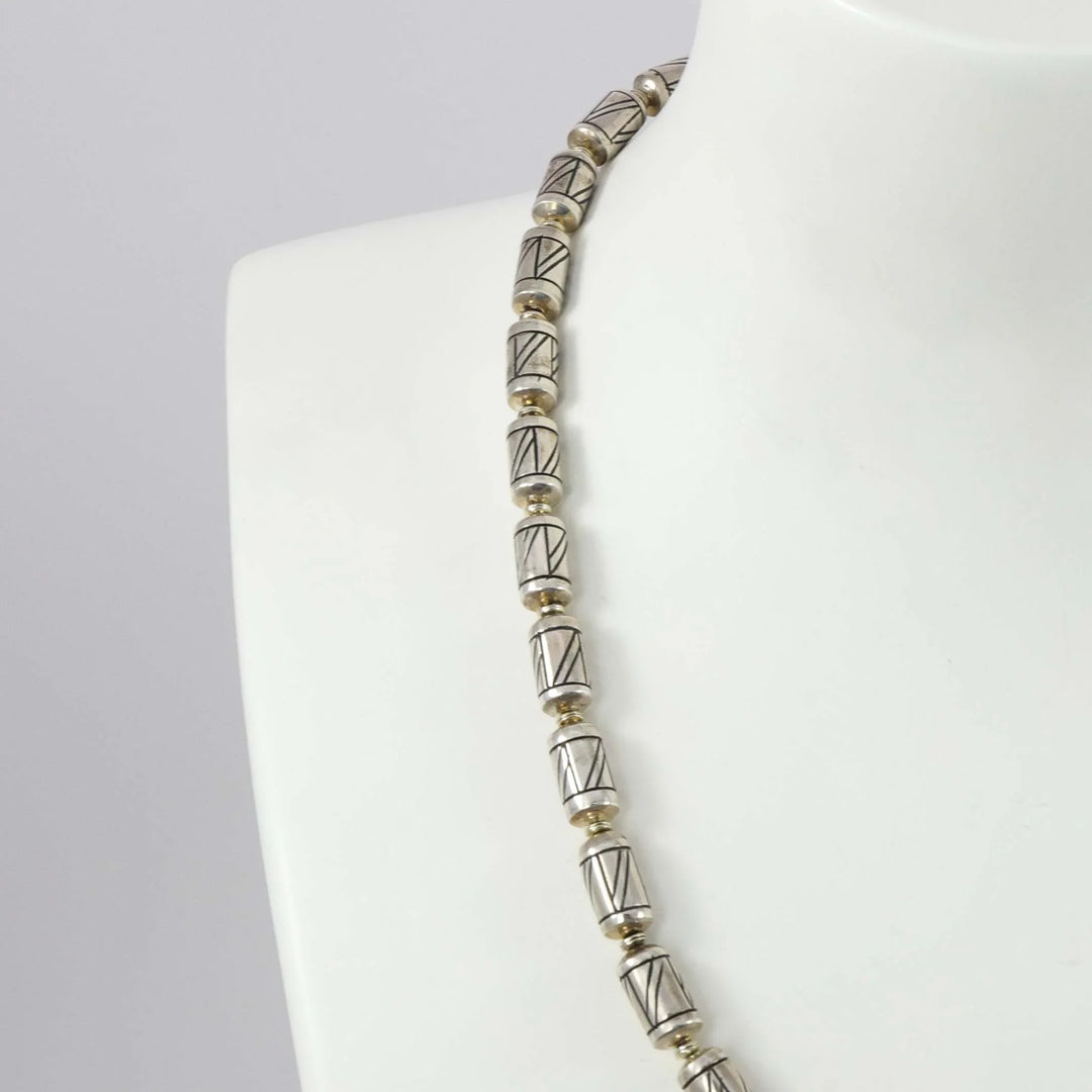 Engraved Bead Necklace