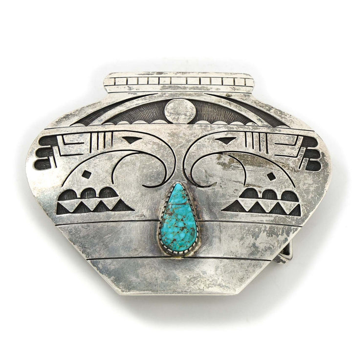 Turquoise Pot-Form Belt Buckle