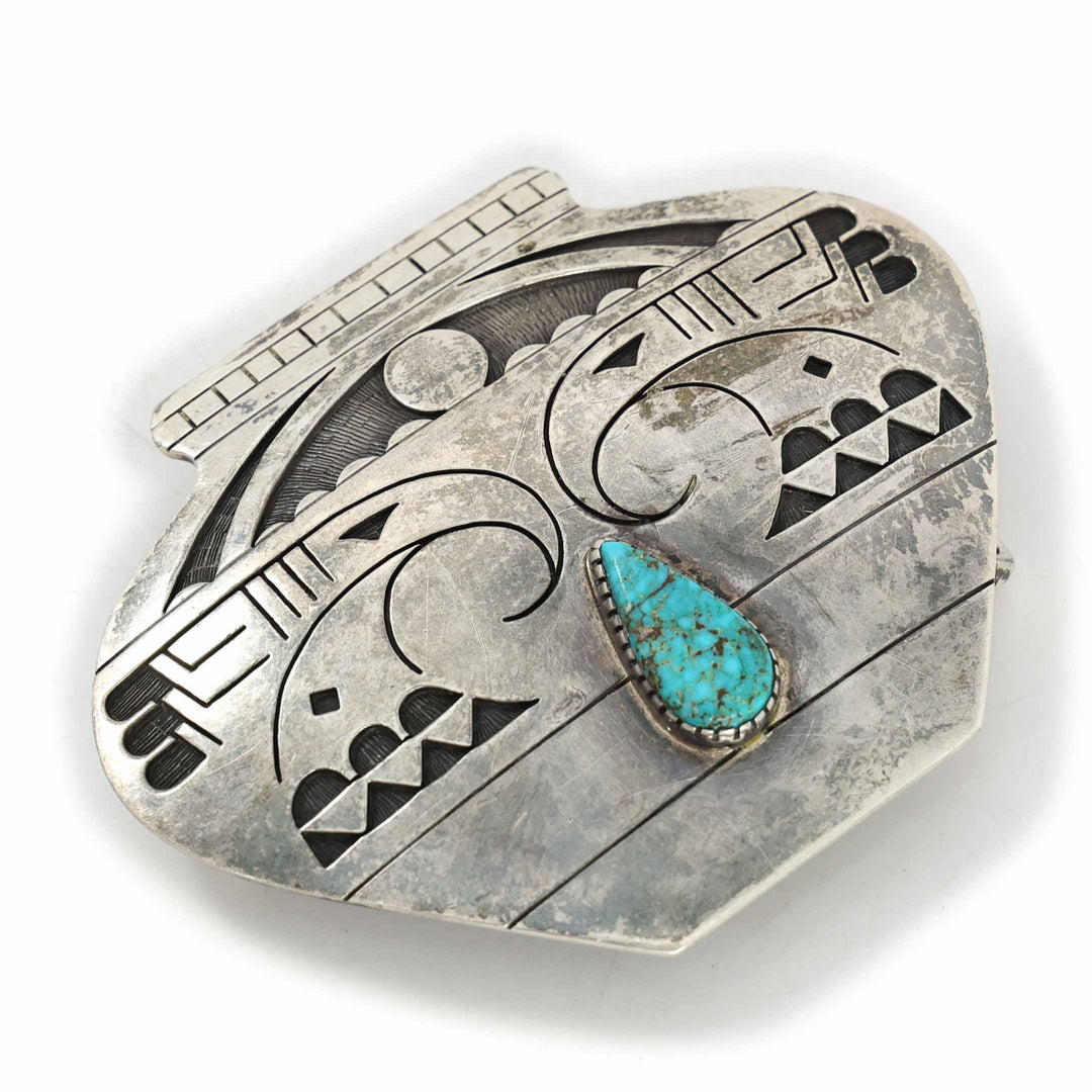 Turquoise Pot-Form Belt Buckle