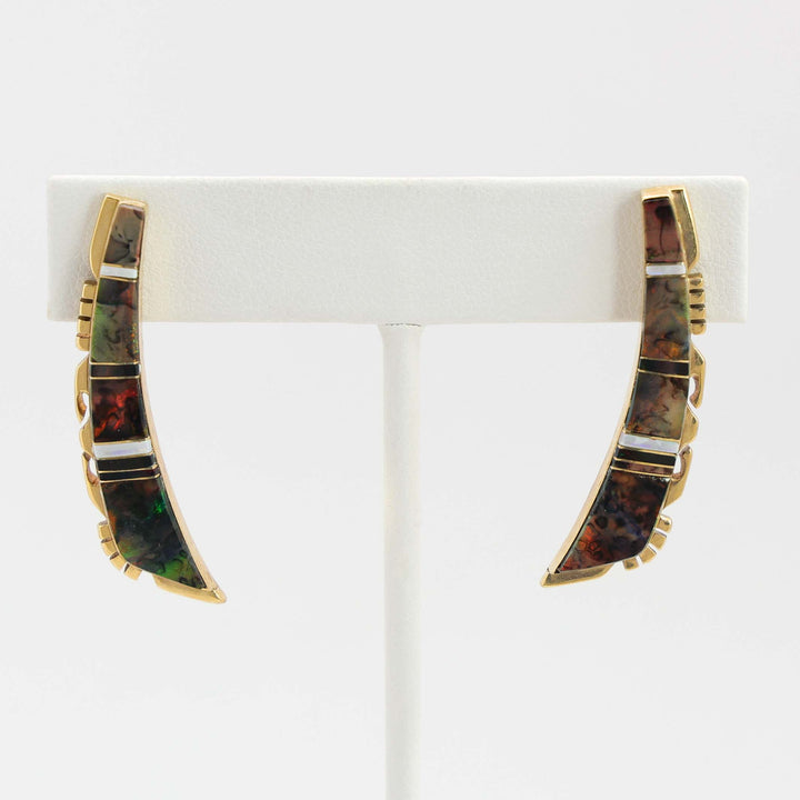 Gold and Opal Earrings