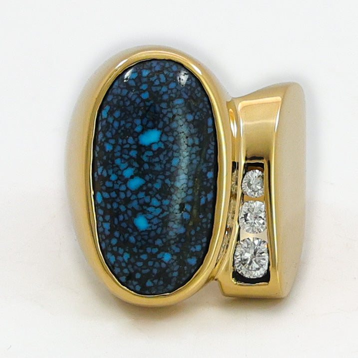 Lander Blue Turquoise Gold Ring