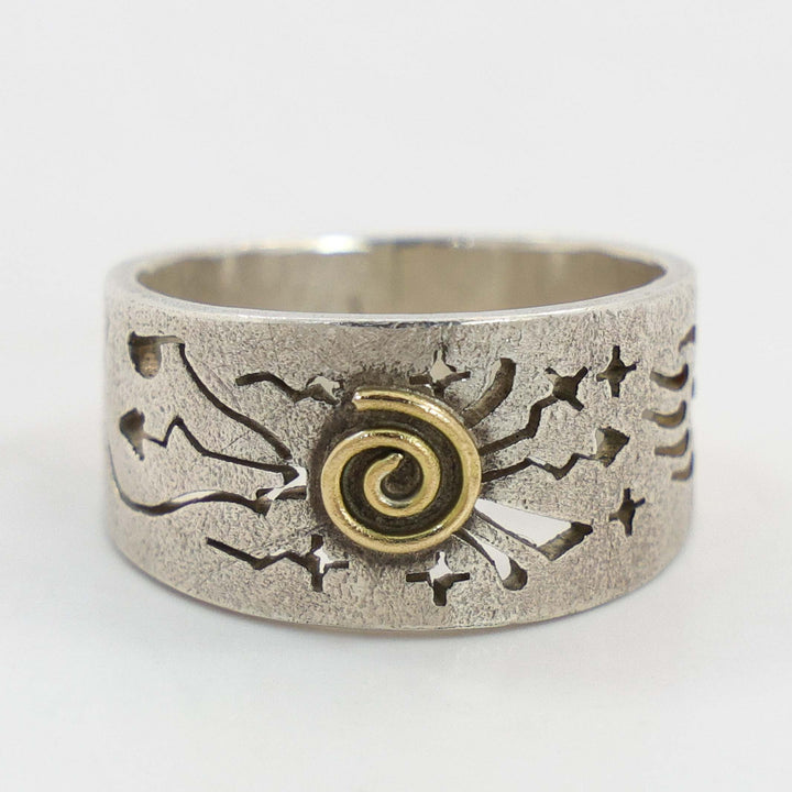 Gold on Silver Petroglyph Ring