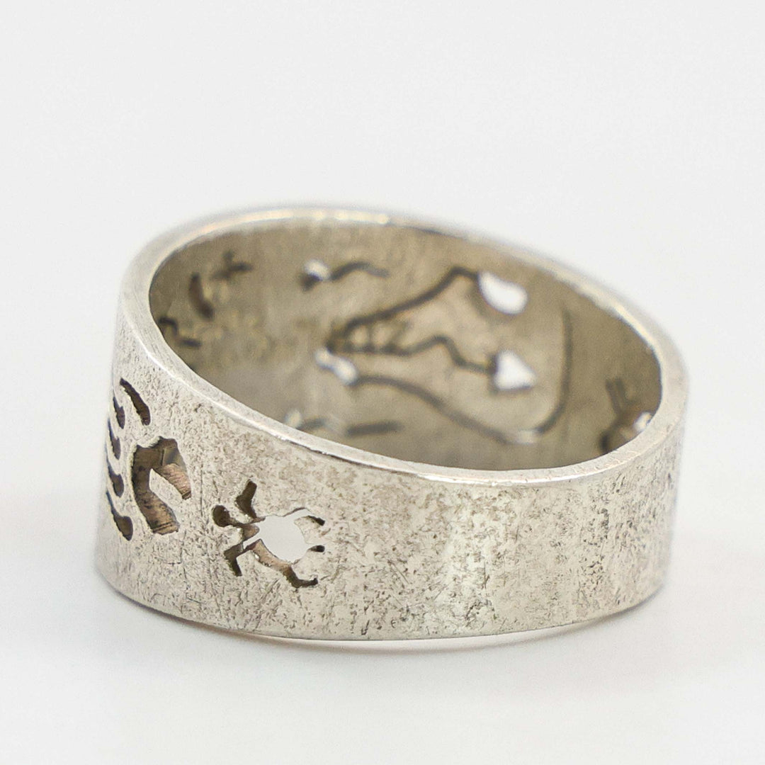 Gold on Silver Petroglyph Ring