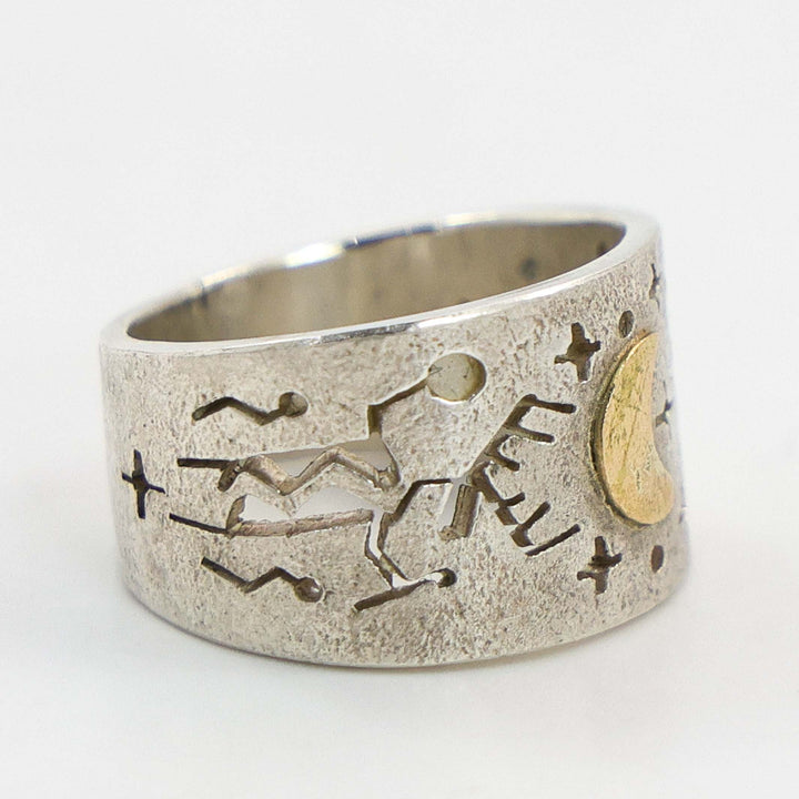 Gold on Silver Petroglyph Ring