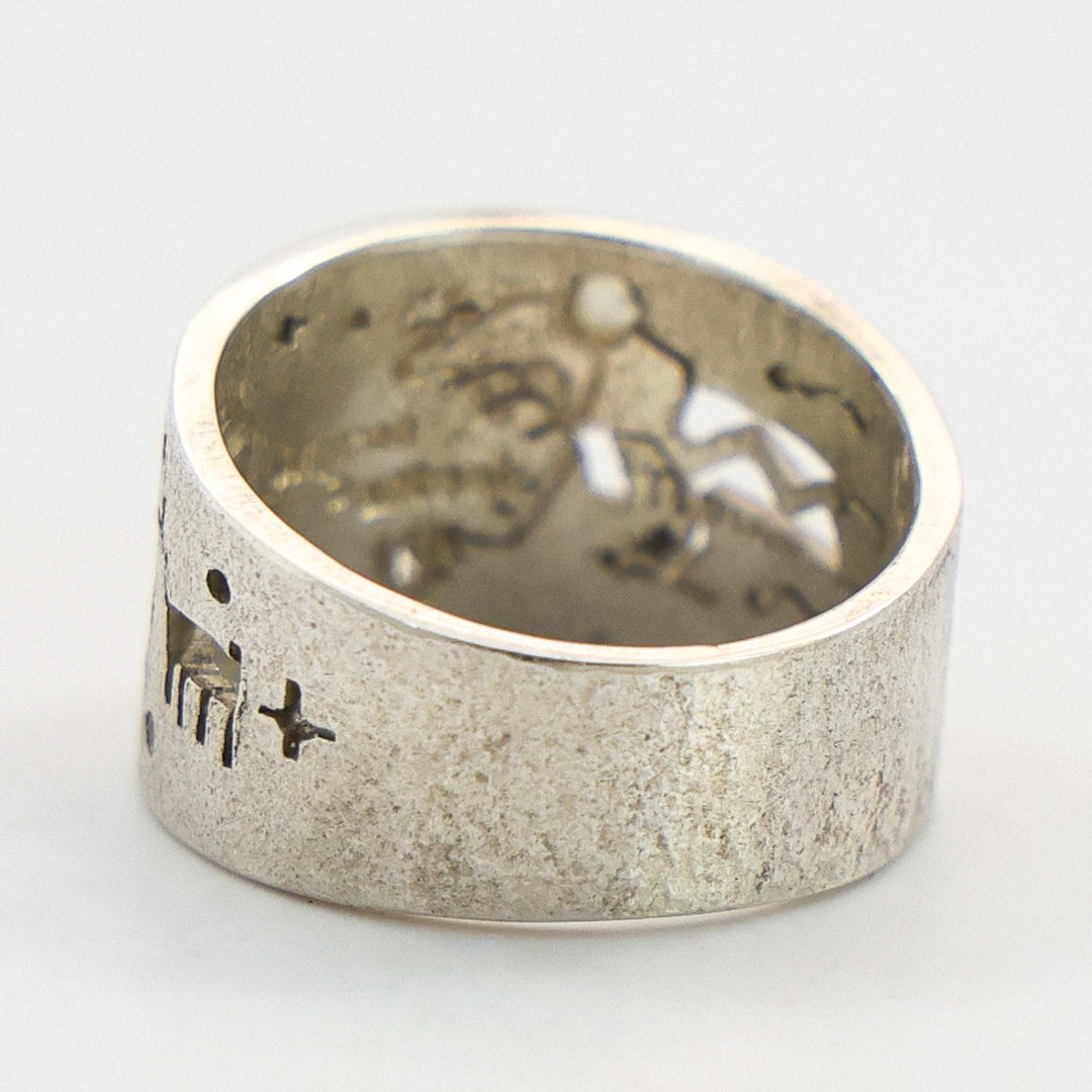 Gold on Silver Petroglyph Ring