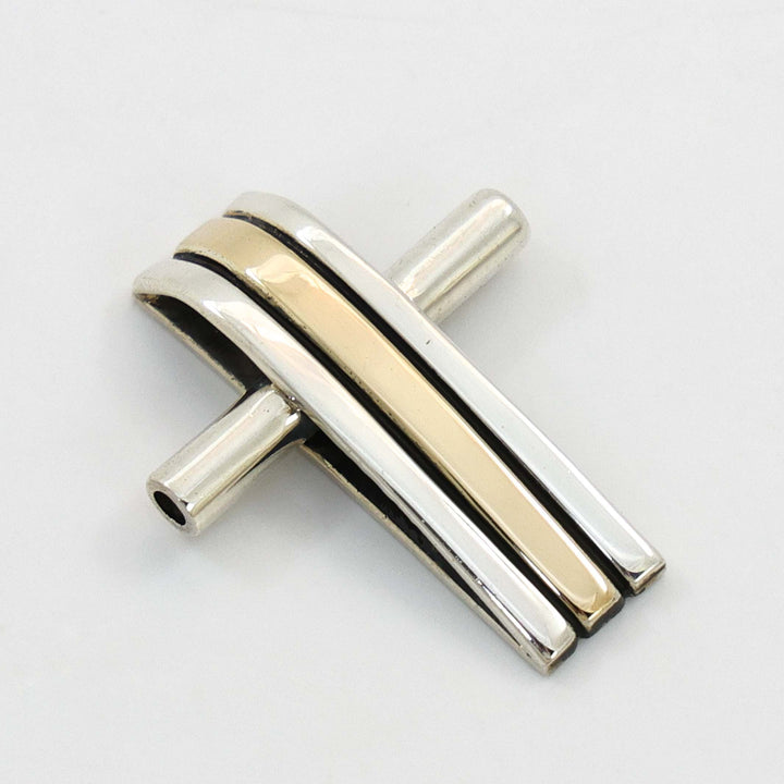Gold on Silver Cross Pendant