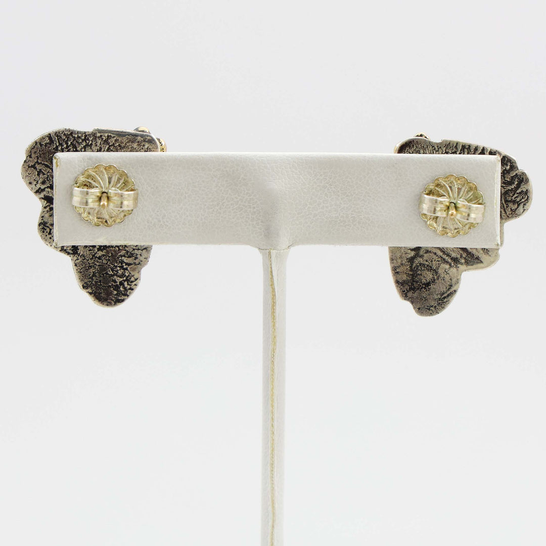 Gold and Turquoise Leaf Earrings