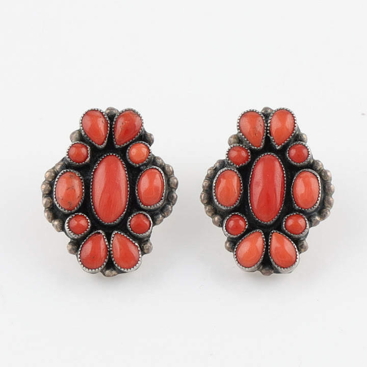 Coral Cluster Earrings