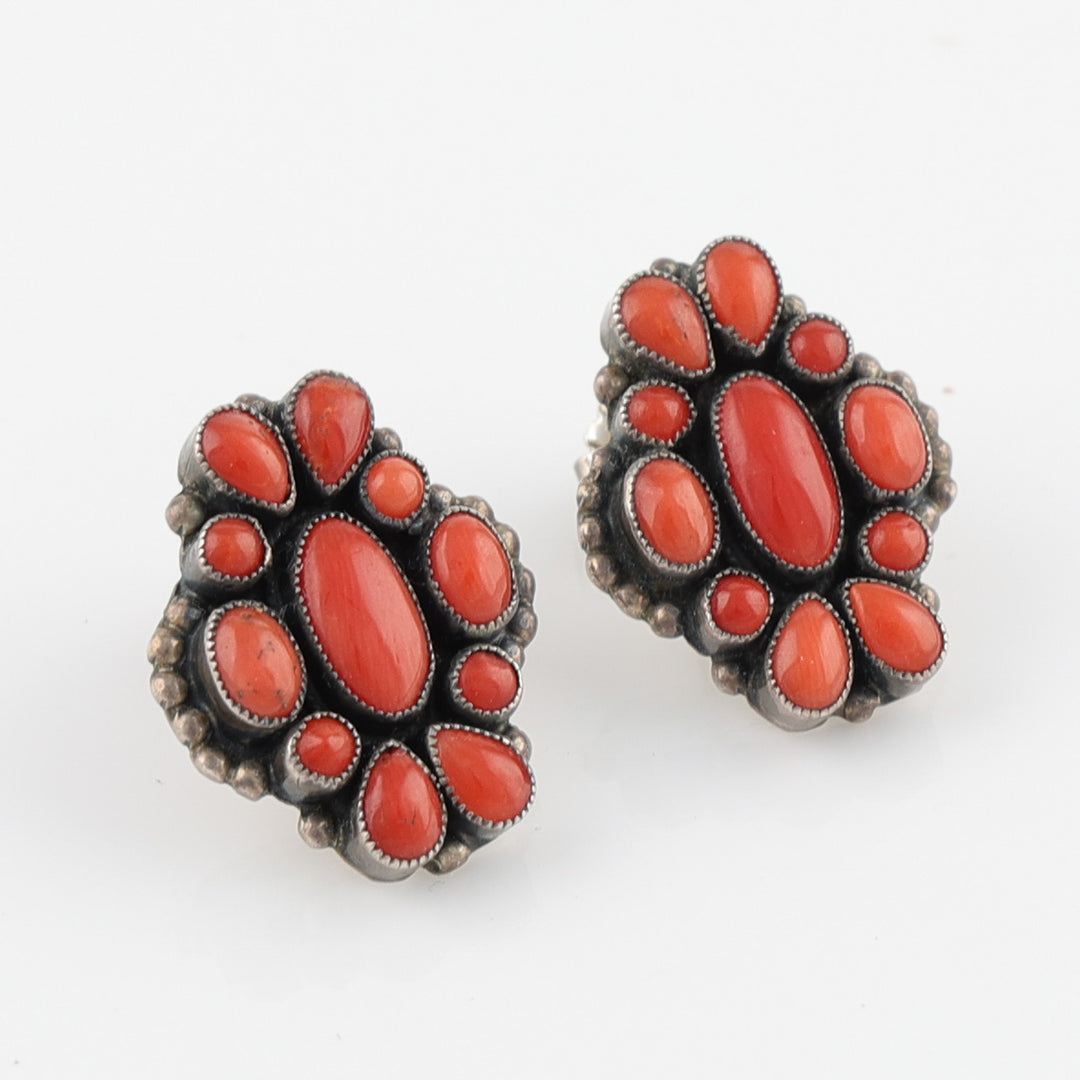 Coral Cluster Earrings