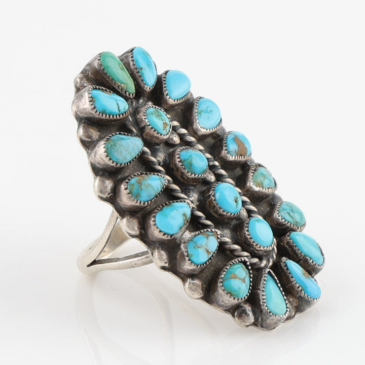 1940s Turquoise Cluster Ring