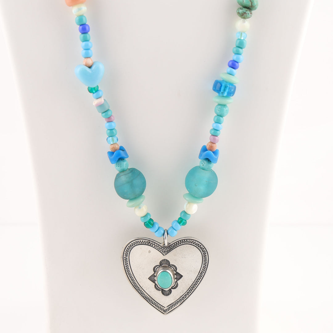 Trade Bead Heart Necklace