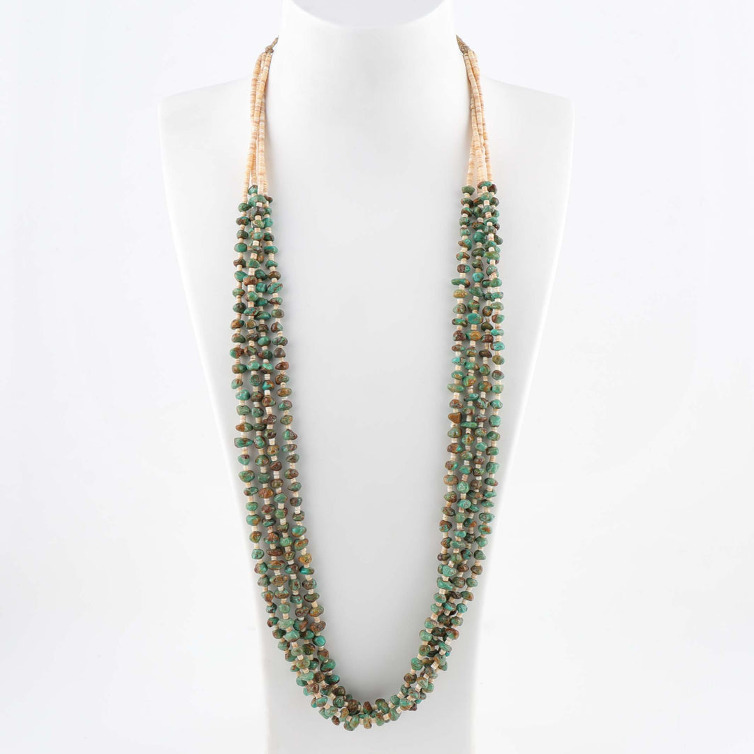 1980s Turquoise and Shell Necklace