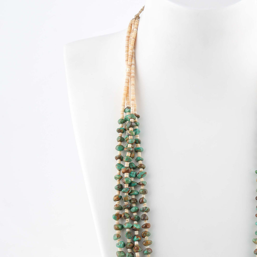 1980s Turquoise and Shell Necklace
