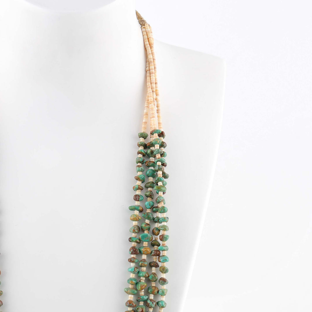 1980s Turquoise and Shell Necklace