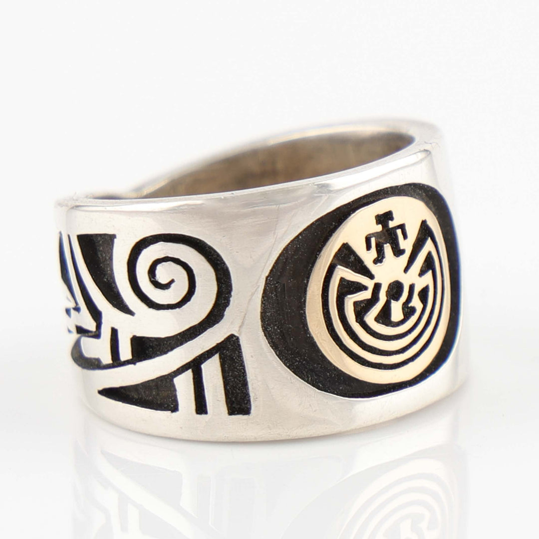 Gold on Silver Man in the Maze Ring