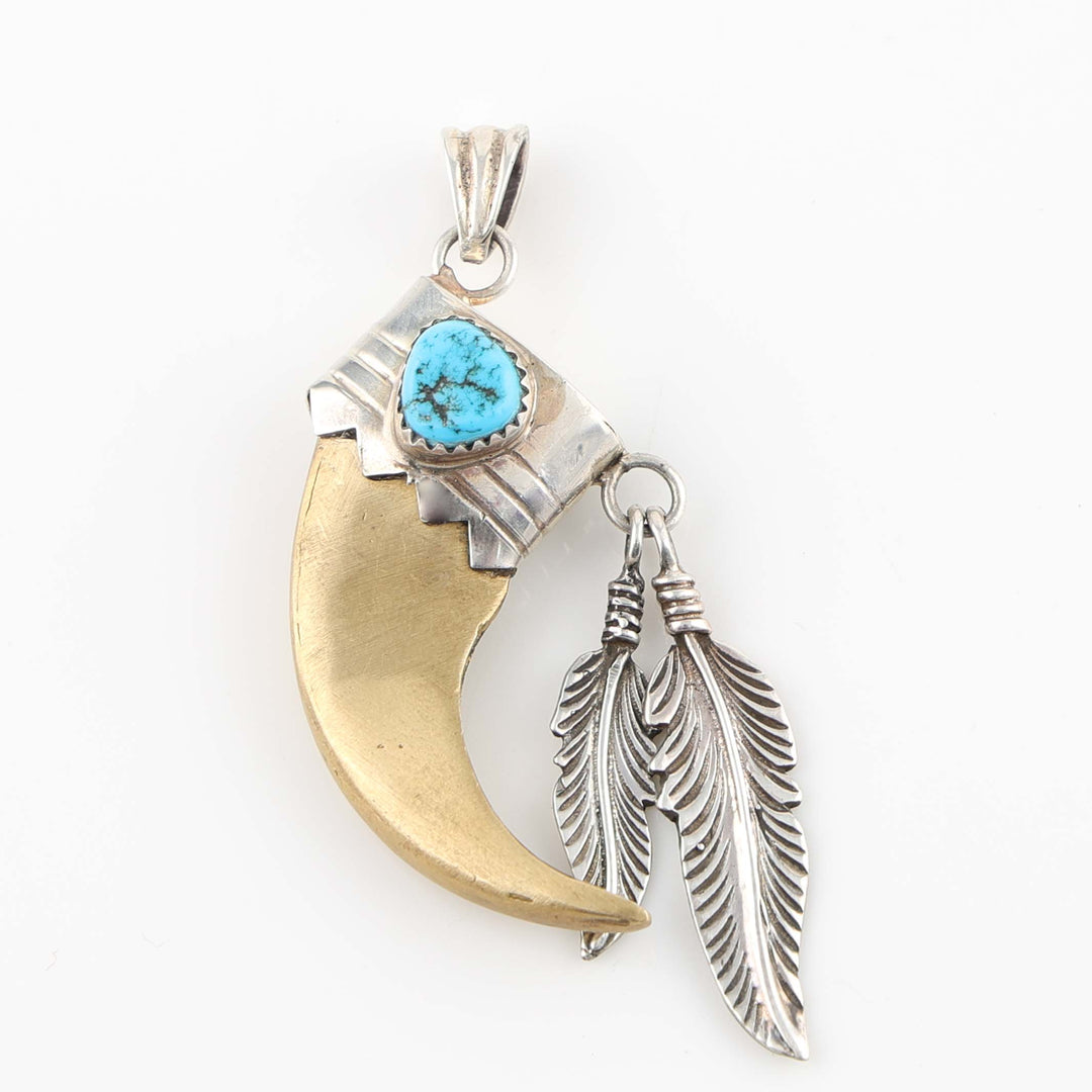 Brass Bear Claw Pendant
