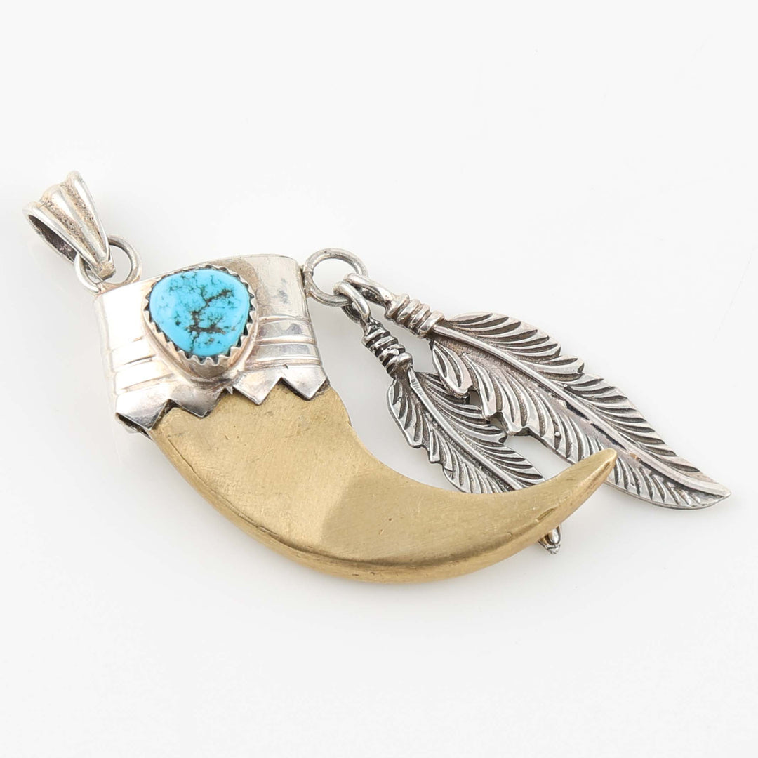 Brass Bear Claw Pendant