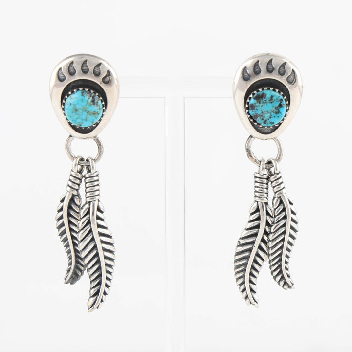 Turquoise Feather Earrings