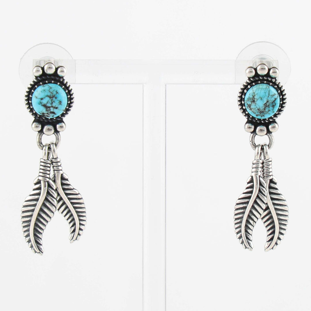 Turquoise Feather Earrings