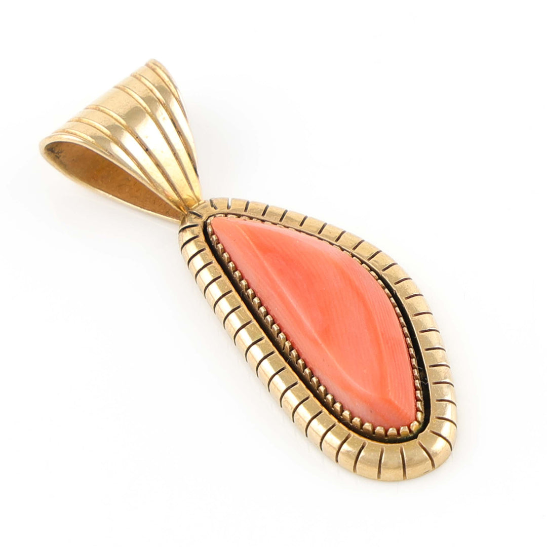 Gold and Coral Pendant