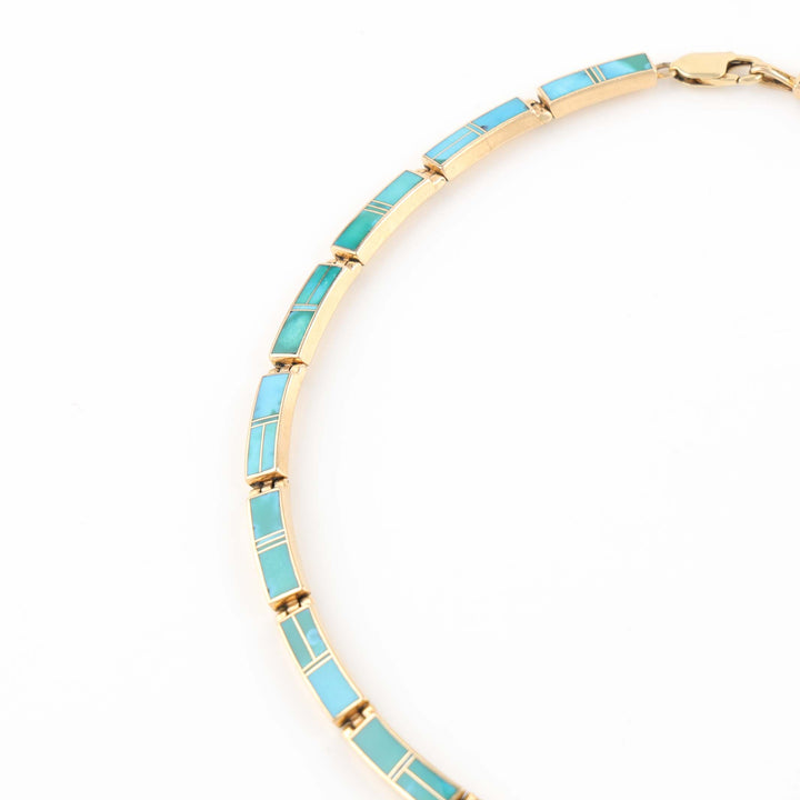 Gold and Turquoise Inlay Necklace