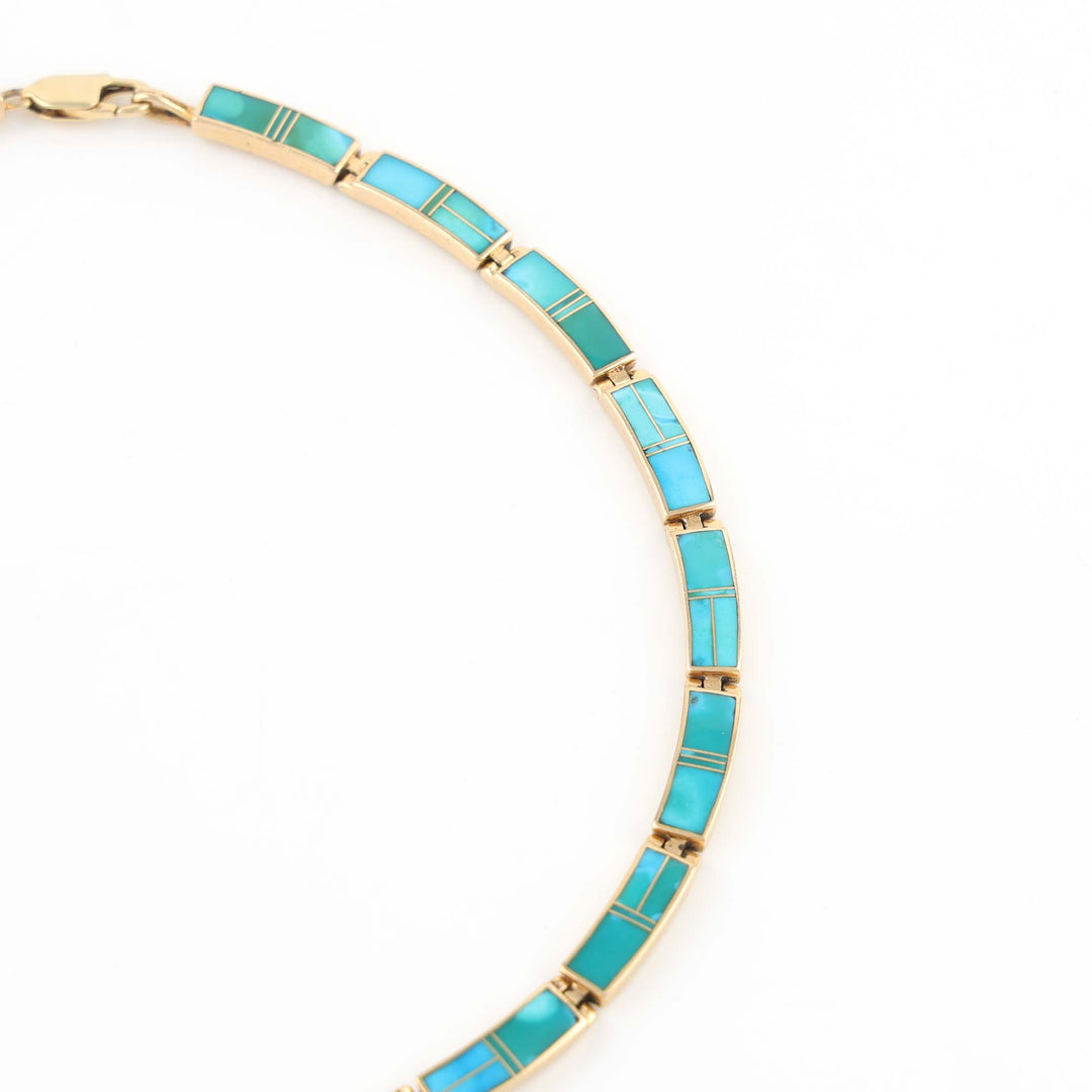 Gold and Turquoise Inlay Necklace