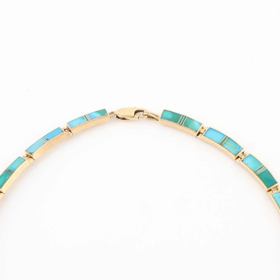 Gold and Turquoise Inlay Necklace