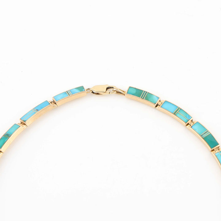 Gold and Turquoise Inlay Necklace