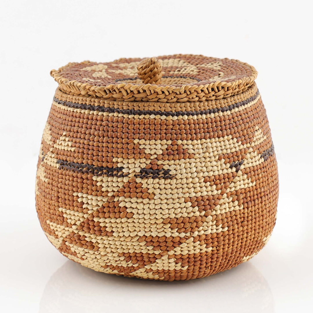 1920s Tlingit Rattletop Basket with Lid